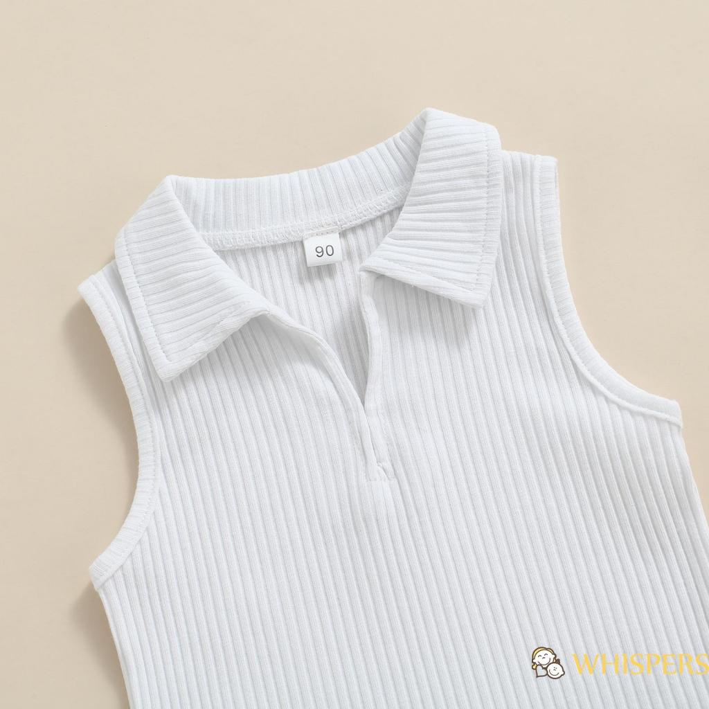 Bộ áo cổ bẻ không tay kèm chân váy xếp ly thời trang mùa hè cho bé gái