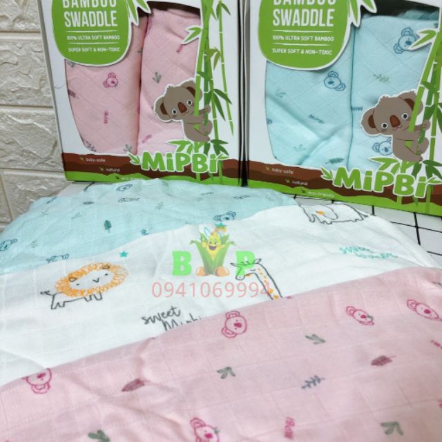 Hộp 2 khăn tắm sợi tre Mippi cho bé