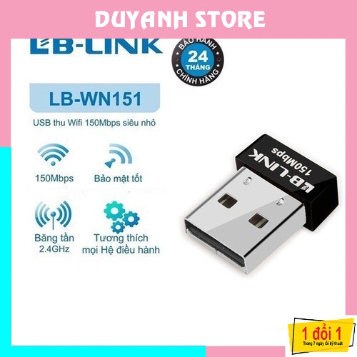 USB thu wifi LB LINK Nano BL WN151, tiện lợi dùng cho PC Laptop Bảo Hành 12 Tháng 1 Đổi 1
