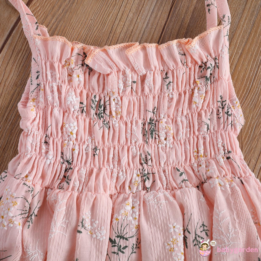 Áo liền quần in hoa + băng đô nơ cho bé gái