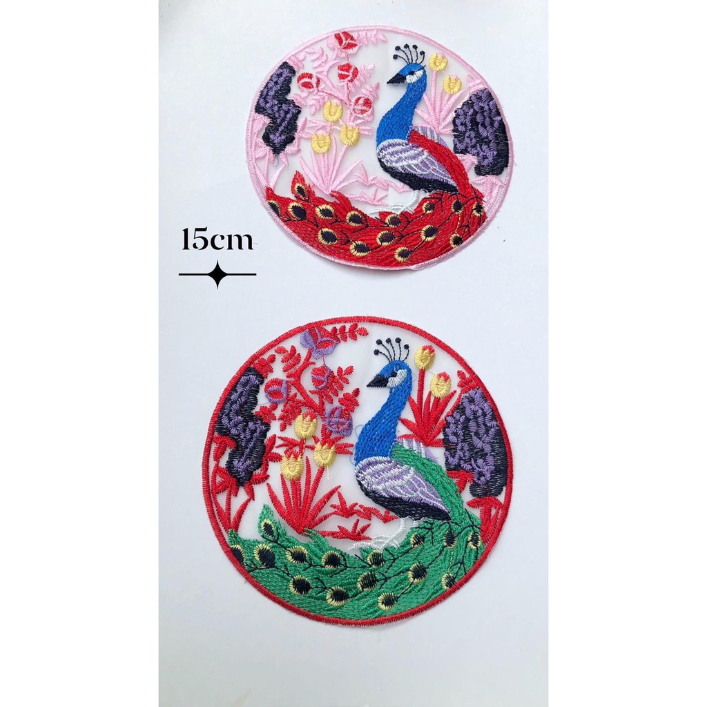 tấm tròn thêu phượng 15cm