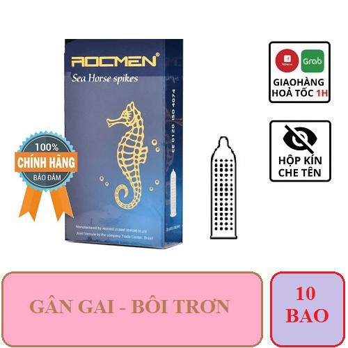 Bao cao su Rocmen xanh bạc hà [CHÍNH HÃNG 100%] (10 bao), Bao cao su Gai nổi lớn, bạn đã thử vị này chưa?