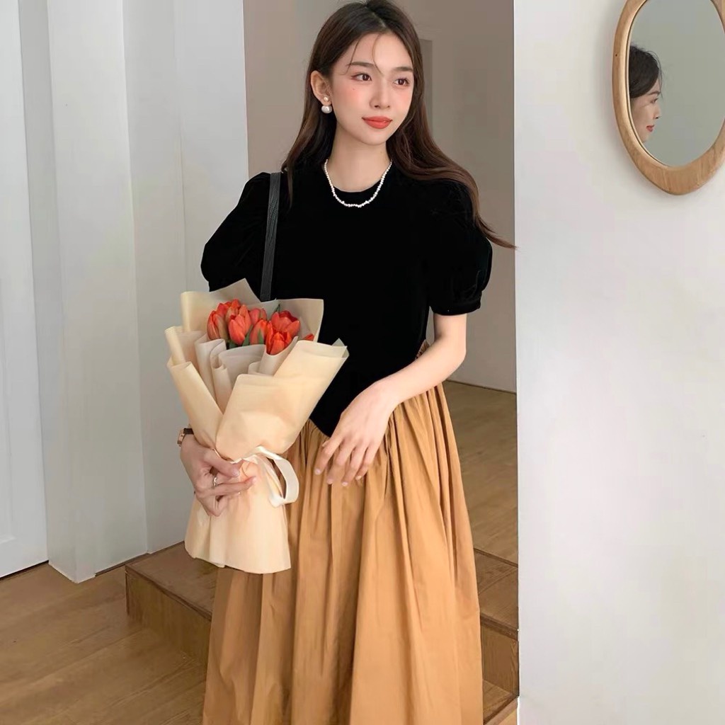 Đầm maxi đi biển cổ LỌ TRÒN  phong cách retro Pháp thời trang mới , đi dự tiệc , dạo phố  cho nữ -Thời Trang VADA (Đ83)