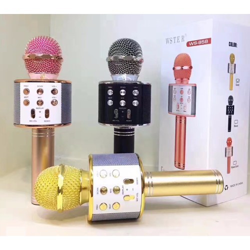 Mic Hát Karaoke Bluetooth WS858 Âm Thanh Hay Hàng Mới