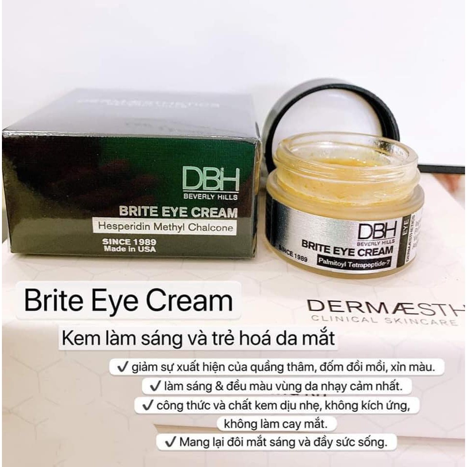 Kem mắt nuôi dưỡng &amp; giảm quầng thâm DBH Brite Eye Cream (14g)