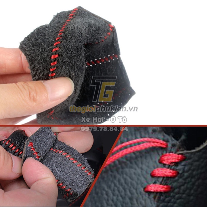 Ốp da bảo vệ tay nắm cần số và phanh tay xe Kia Morning 2012-2020