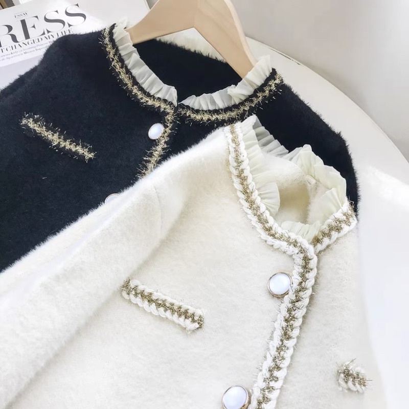 Áo Khoác Cardigan Lông Thỏ Bèo Viền Tiểu Thư (Ảnh Shop tự chụp) | BigBuy360 - bigbuy360.vn