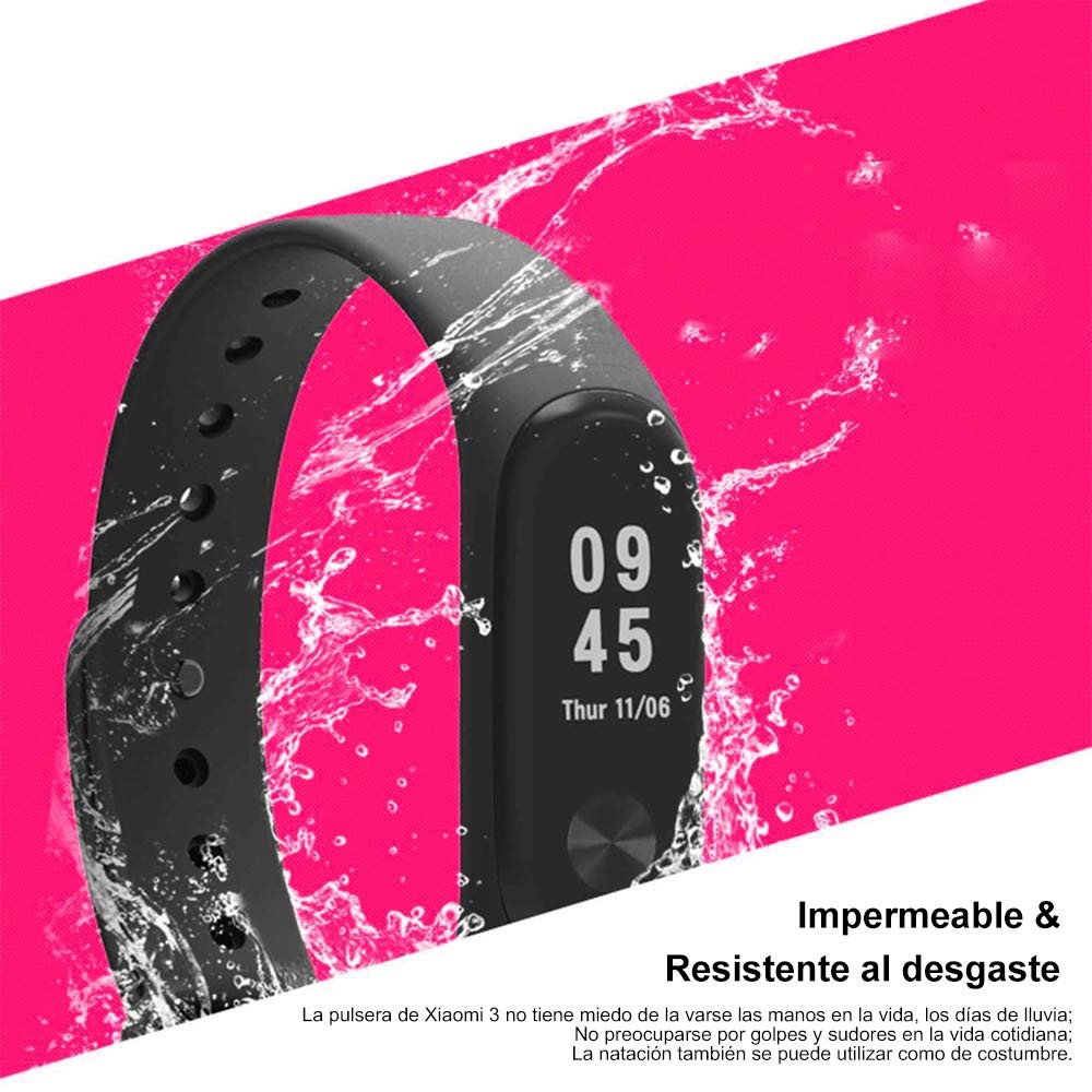 Vòng đeo tay thay thế bằng silicon mềm màu trơn cho Xiaomi Mi Band 2/3