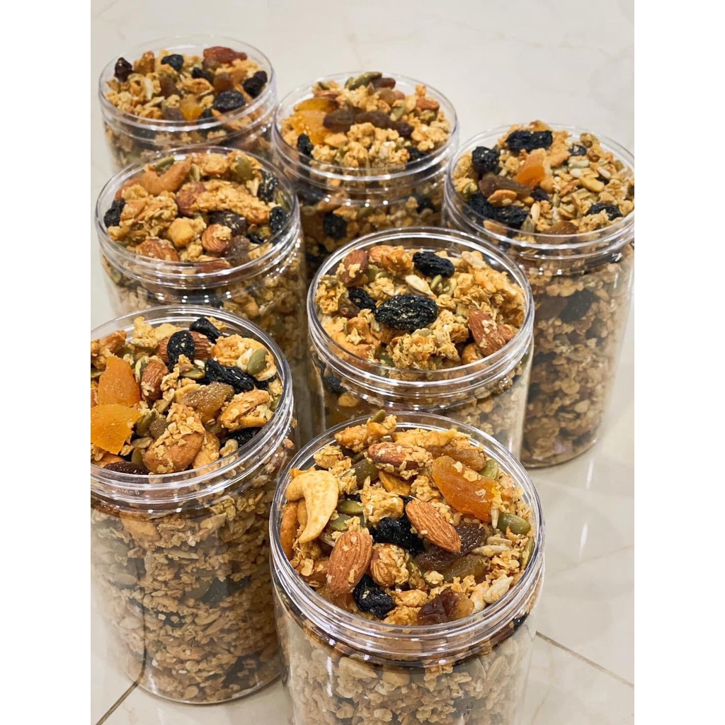 Tặng Mơ hoặc Chia 500G Ngũ Cốc Granola Mix Siêu Nhiều Hạt Giảm Cân Tăng Cơ Nhà Làm Ăn Kiêng Hp Healthy Hạt Dinh Dưỡng