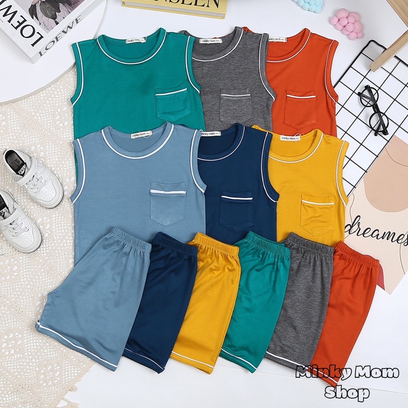 Bộ Ba Lỗ Thun Lạnh Minkymom Cho Bé Trai Bé Gái (28-40kg) - Minkymomshop Ms022