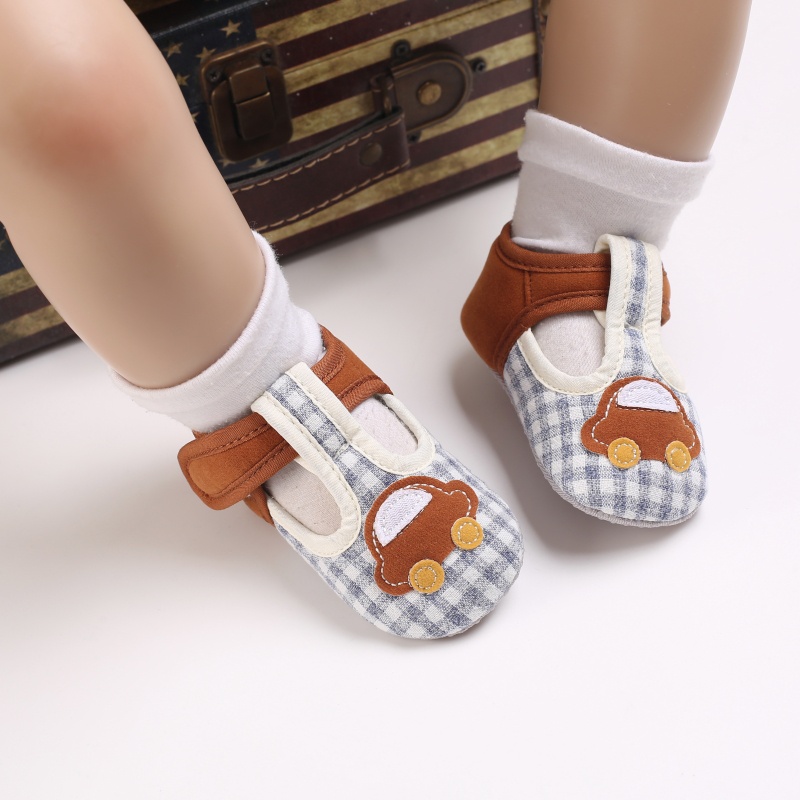 Giày Vải Cotton Chống Trượt In Hình Mặt Động Vật Hoạt Hình Dễ Thương Cho Bé Sơ Sinh