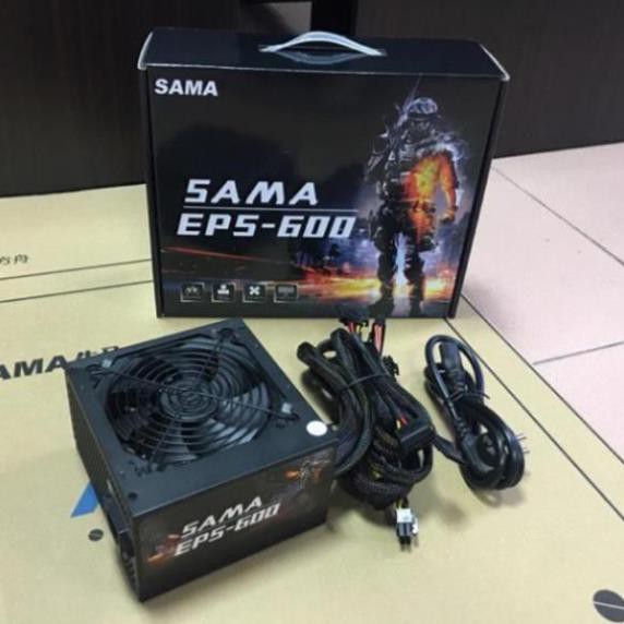 Nguồn máy tính Sama 535 , Sama EPS 600 80plus Công Suất Thực Bảo hành 36 tháng