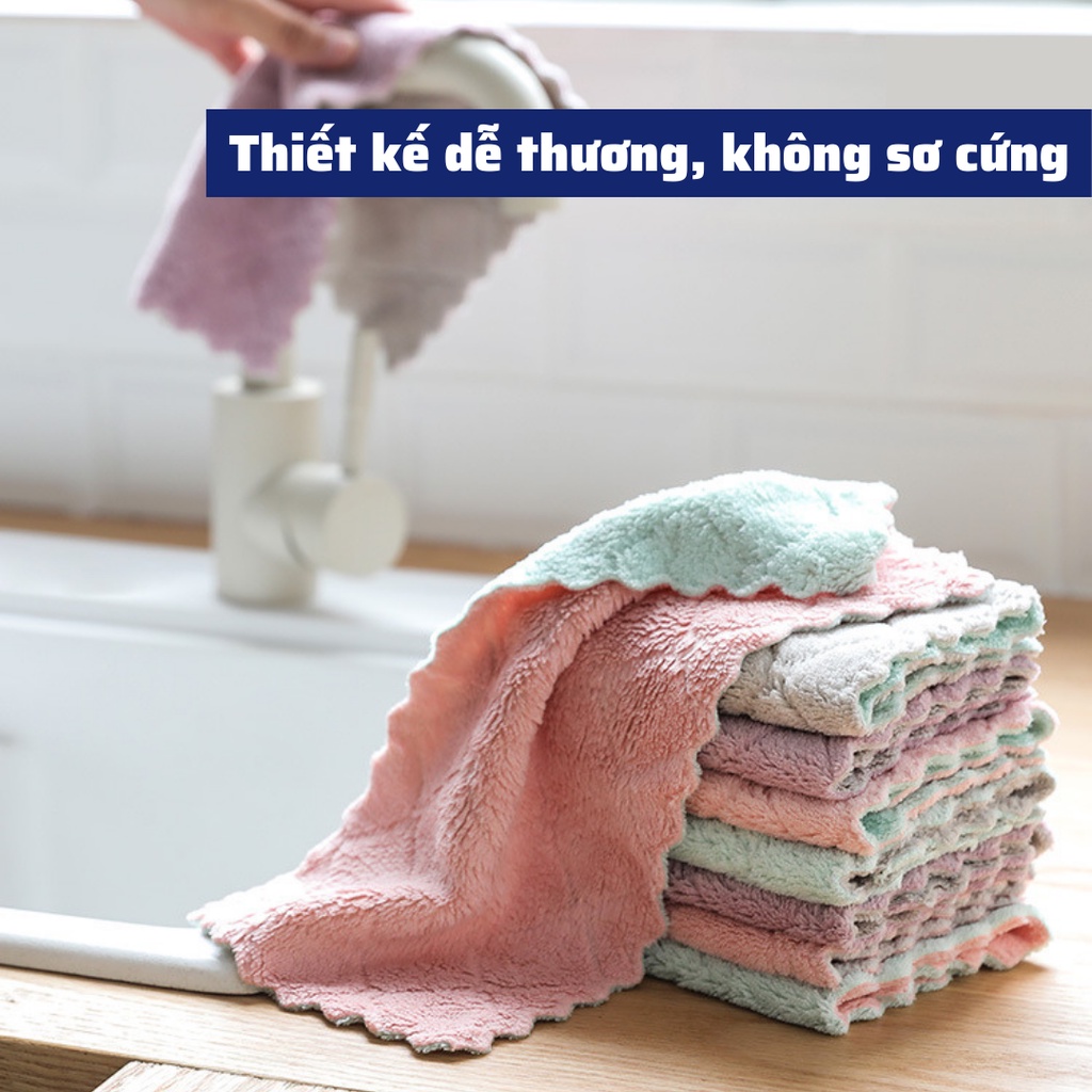 Cuộn khăn lau bếp đa năng 2 mặt thấm hút cực tốt nhanh khô cao cấp siêu mềm mại size lớn thấm dầu mỡ