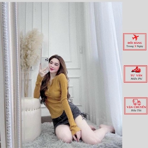 Áo thun body len tăm dài tay nữ ulzzang Hàn Quốc mùa thu đông thời trang yolo fashion
