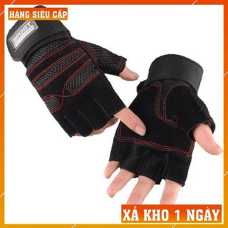 Găng Tay Tập Gym, Bao Tay Tập Gym Tạ Hở Ngón Có Quấn Cổ Tay SPORT Chuyên Thể Thao Cao Cấp