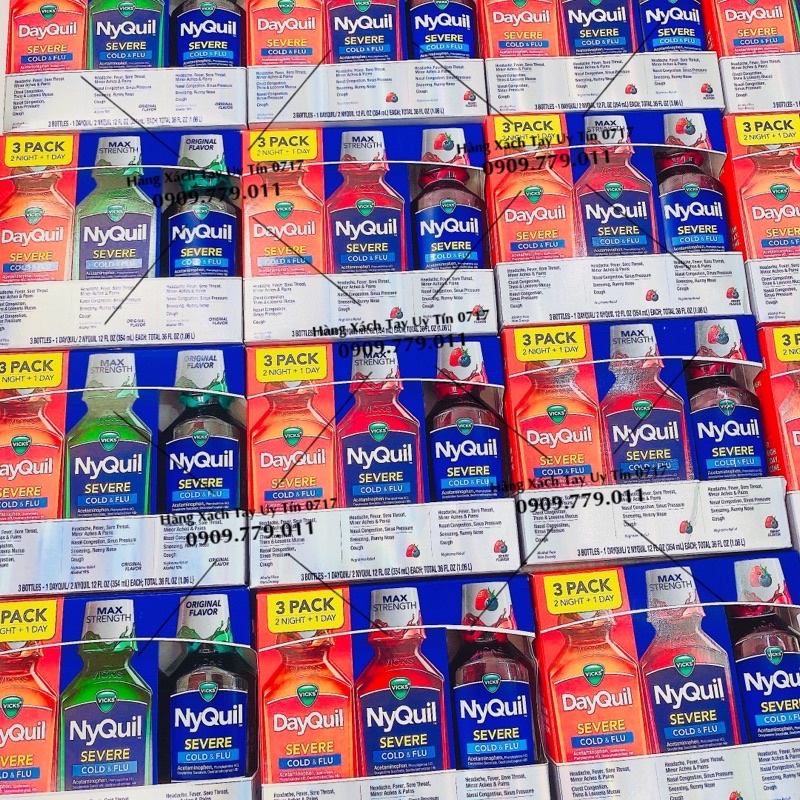 3 chai siro Dayquil Nyquil Severe Cold Flu Max Strength