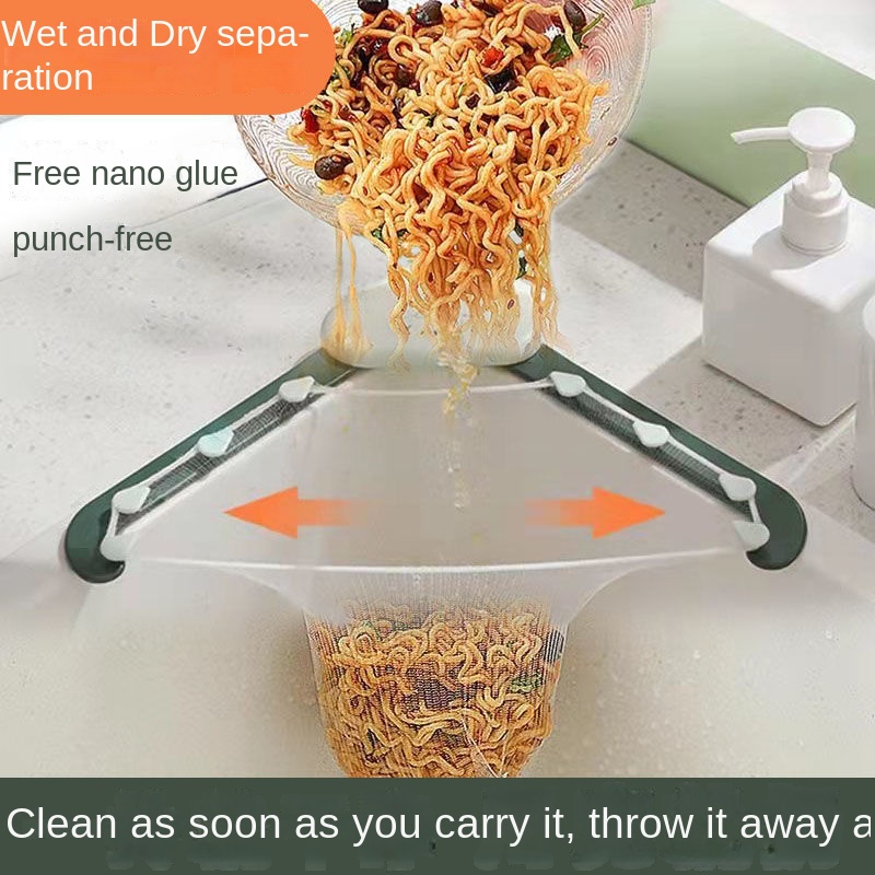 Vỏ Lưới Hình Tam Giác Lọc Rác Bồn Rửa Chén Dùng Một Lần Chống Rò Rỉ