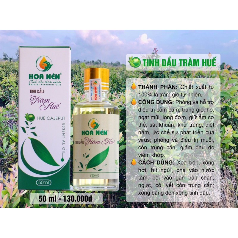 [Deal Sốc] Tinh Dầu Tràm Huế Hoa Nén/ nguyên chất 100%/ loai 50ml