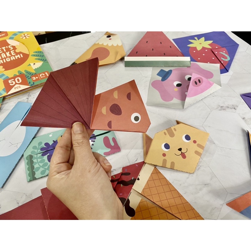 Giấy gấp Origami, Cắt giấy, giấy màu thủ công stickers 3 Cấp Độ