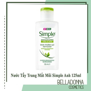 Nước tẩy trang mắt môi simple kind to skin eye make-up remover 125ml