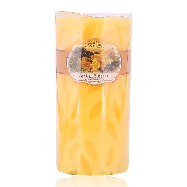 Nến thơm décor chiếc lá D7H15 Miss Candle NQM5005 7 x 15 cm (Vàng, hương hoa mai)