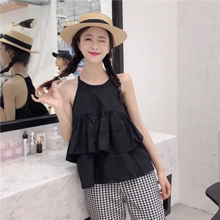 Set bộ áo yếm + quần kẻ