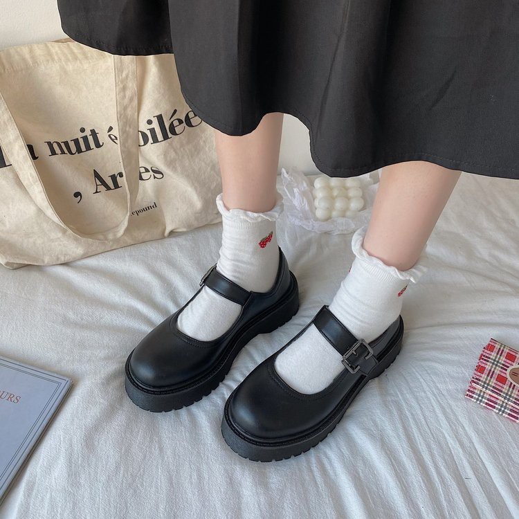 ⚡️Có sẵn⚡️Giày Mary Jane Đế Cao Su Mềm Phong Cách Nữ Sinh Nhật Bản ○ Giày Lolita Phong Cách Vintage Ulzzang Thời Trang | BigBuy360 - bigbuy360.vn