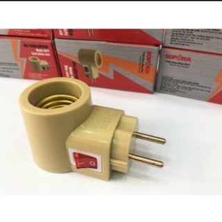 Đui đèn liền phích có công tắc tắt mở Sopoka