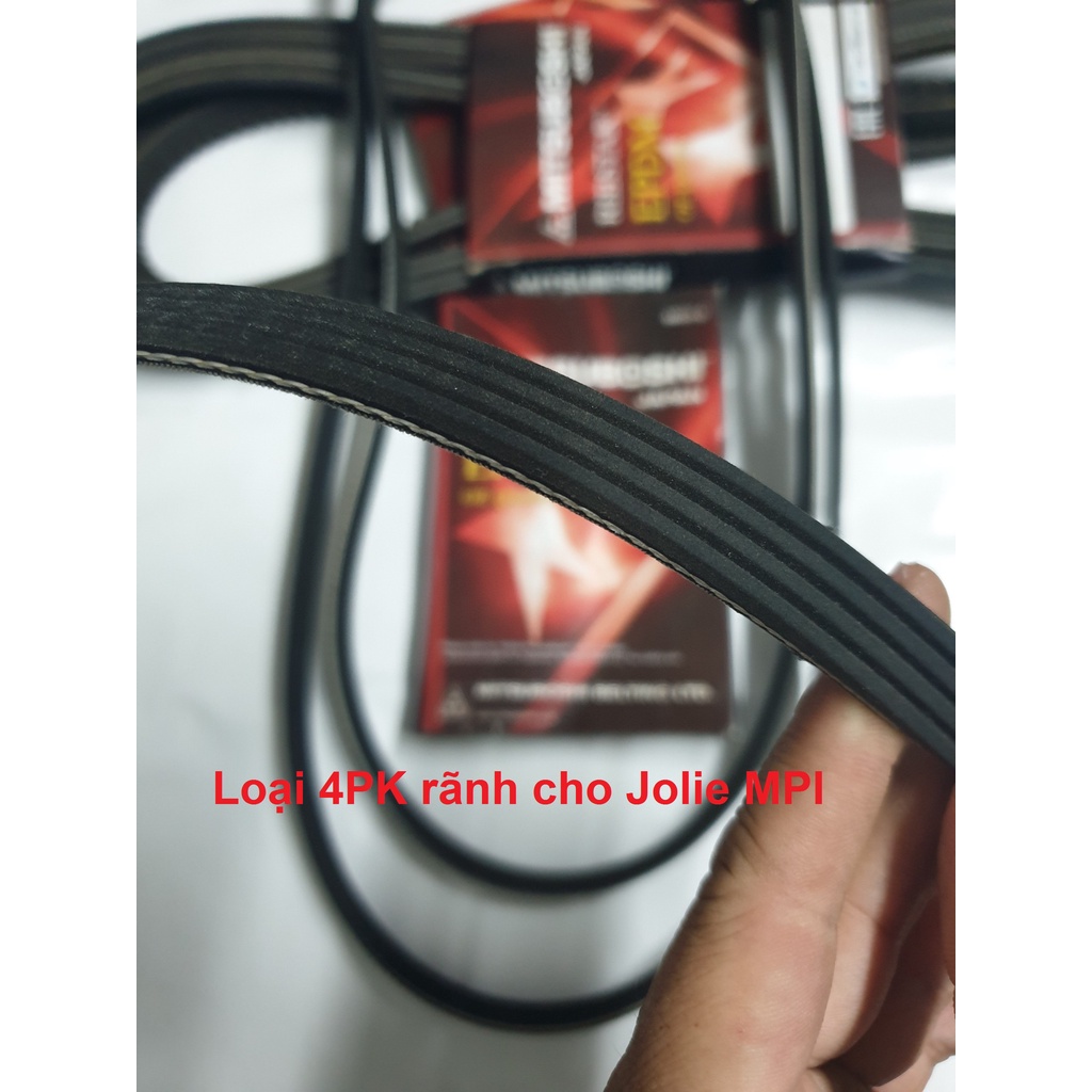 Bộ Dây curoa cho xe Mitsubishi Jolie Phun Xăng và Chế Hòa Khí - Hiệu Mitsuboshi Nhật Bản