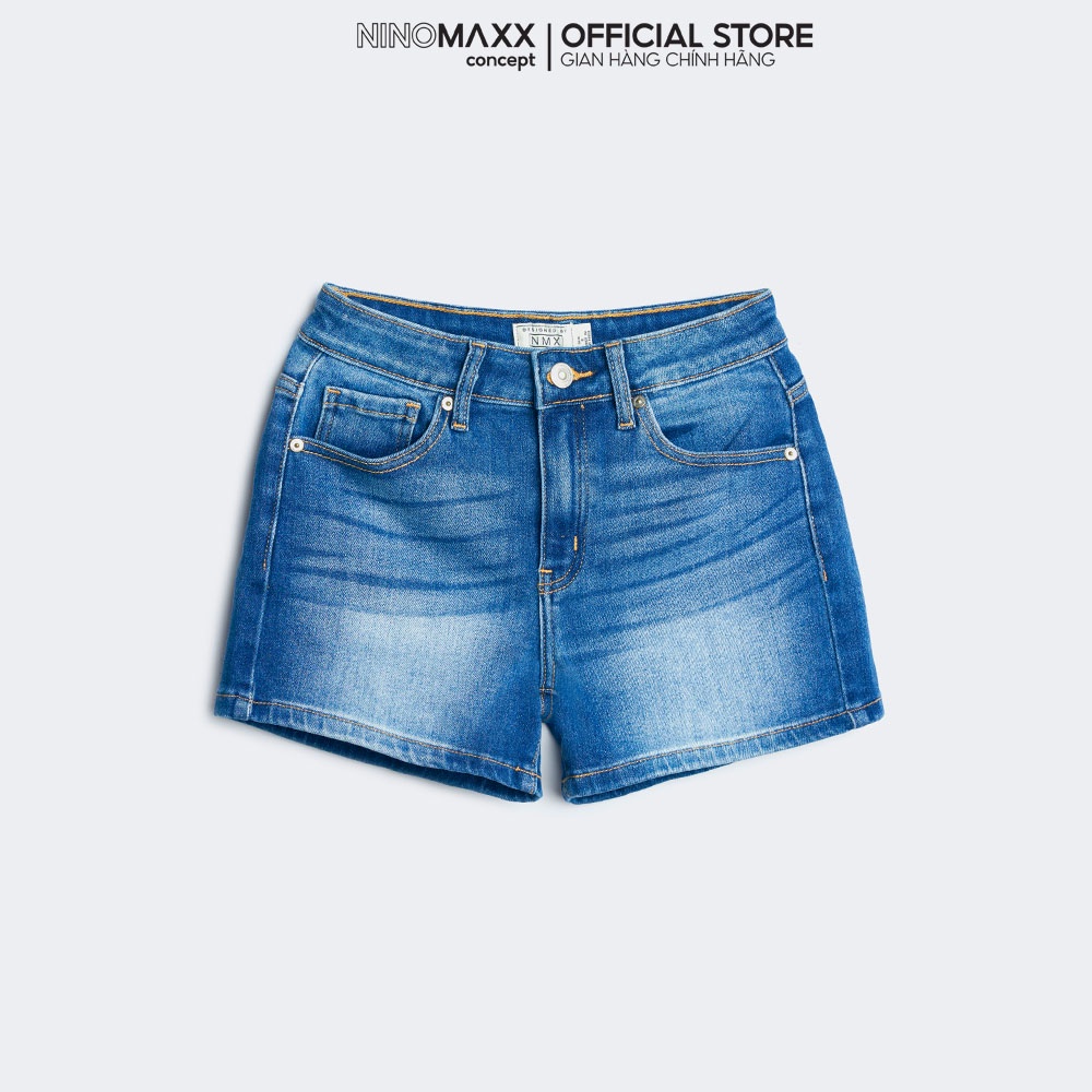 Ninomaxx Quần short Jean Nữ chất cotton pha spandex 2202020