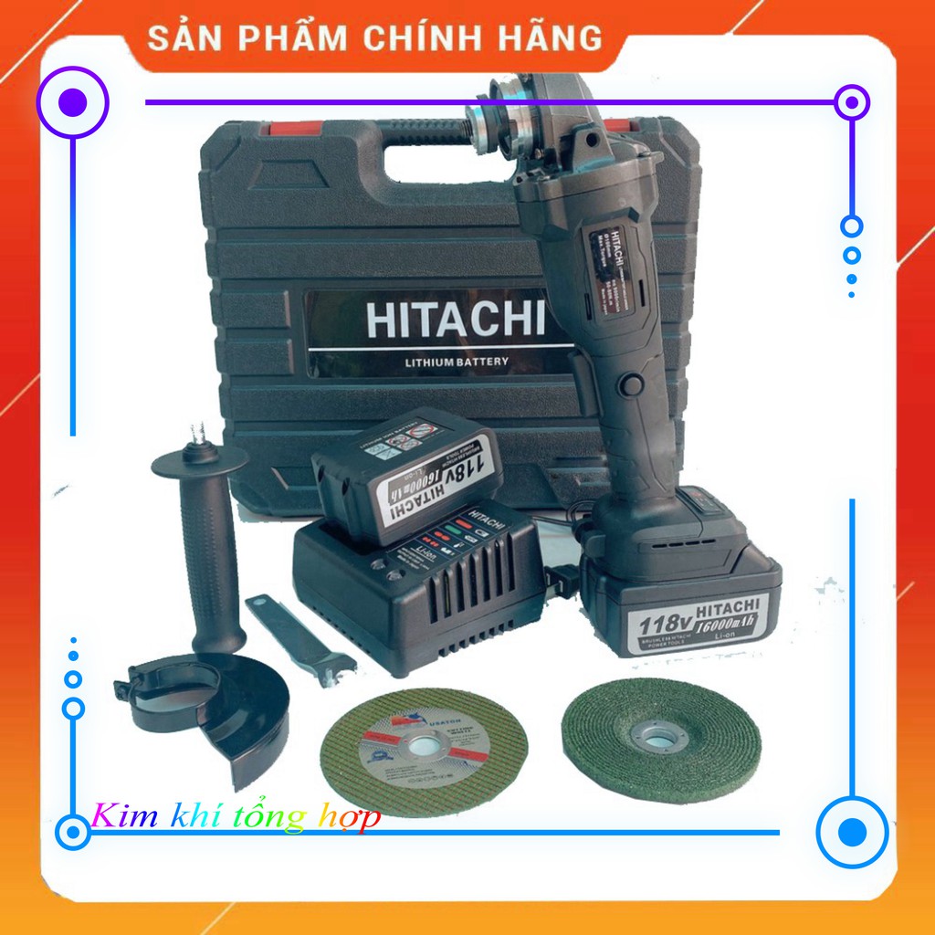 [NHẬP KHẨU] Máy mài cầm tay pin Hitachi 118V - 2 PIN 20000mAh - Động cơ không chổi than - 100% Đồng TẶNG 1 ĐÁ MÀI VÀ 1 Đ