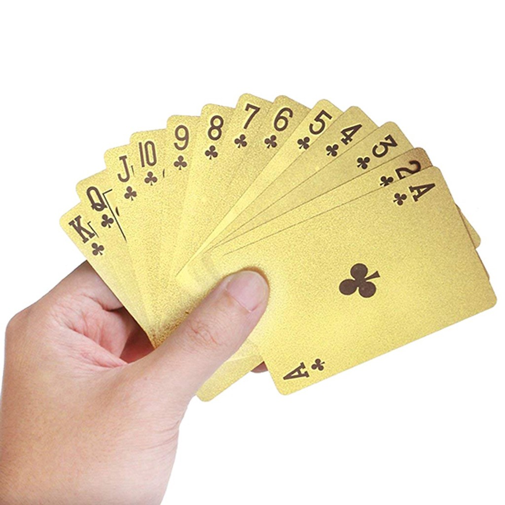 Bài Tây Poker Nhựa Cao Cấp Mạ Nhũ Màu Vàng Chống Thấm Nước Uốn Cong Chính Hãng Amalife