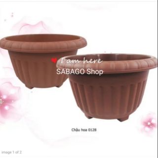 Chậu nhựa trồng cây tròn rộng 28cm cỡ trung hàng VN chất lượng bền đẹp