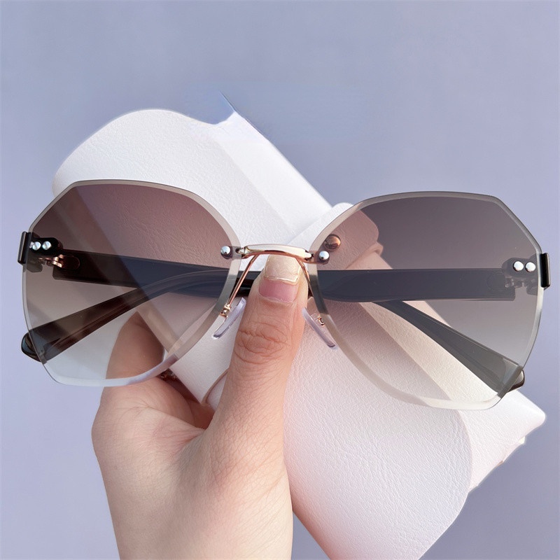 (JIUERBA) Kính Râm Thời Trang Phương Tây Không Vành Hình Đa Giác Màu Kẹo Retro