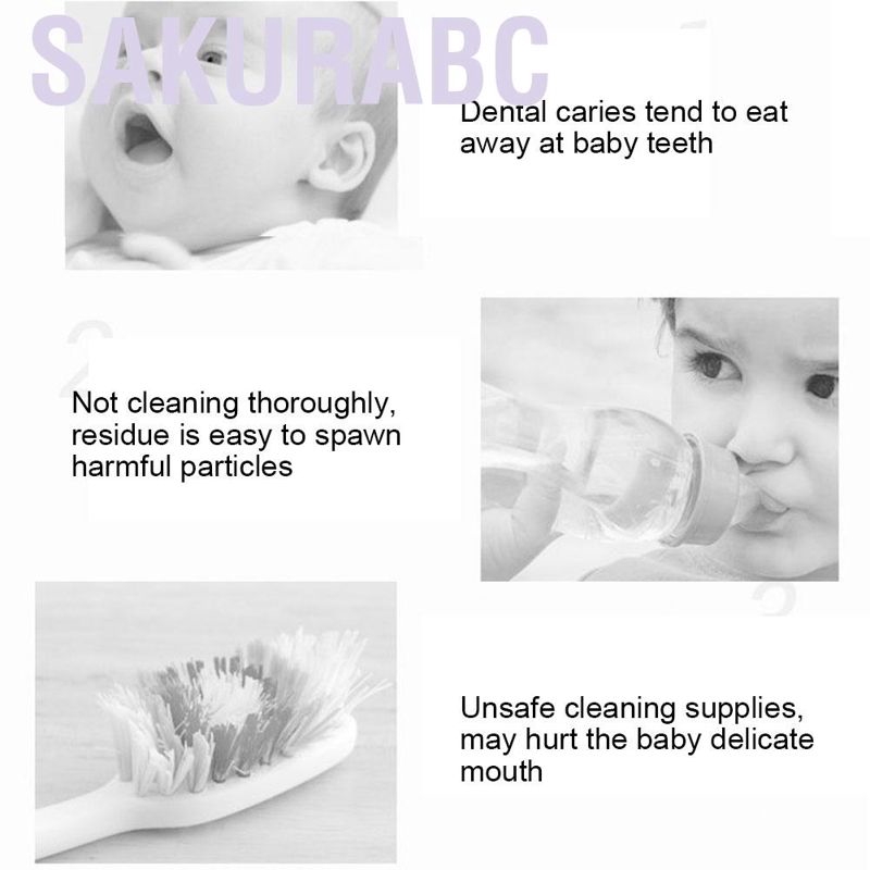 Sakurabc 30pcs Baby Oral Cleaner Tooth Tongue Brush Infant Dental Care Supplies