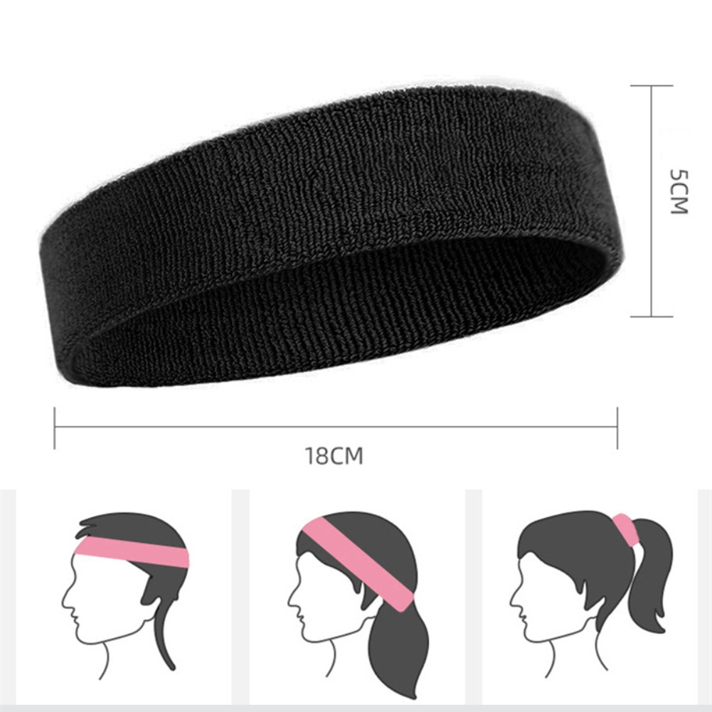 Sports Sweatband Headband for Men Women Elastic Cotton Hair Band Breathable Non-Slip Moisture-Wicking Yoga Hair Band