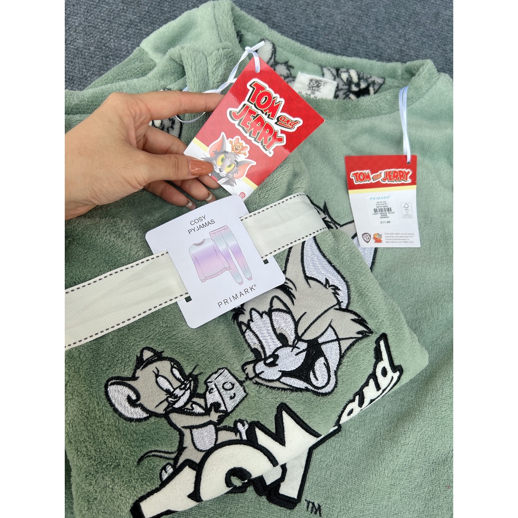 Bộ nhung lông Tom Jerry màu xanh
