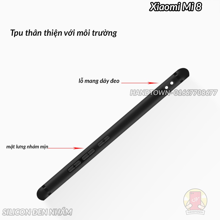 Ốp lưng Xiaomi Mi 8 dẻo đen nhám chồng trầy