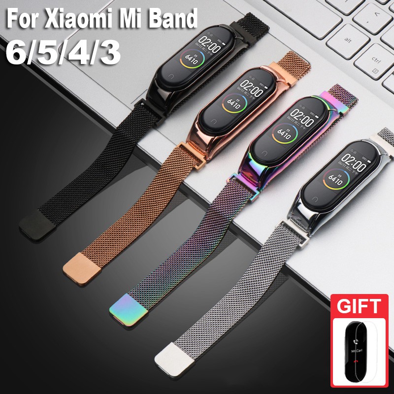 Dây đeo inox Milanese cho đồng hồ thông minh Xiaomi Mi Band 6 5 4 3