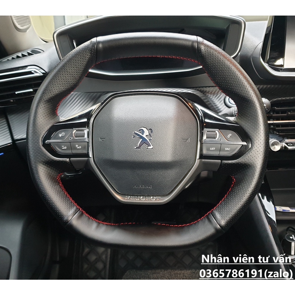 Bọc vô lăng xe Peugeot 2008, Peugeot 3008, Peugeot 5008 2016-2021 bằng da nappa cao cấp