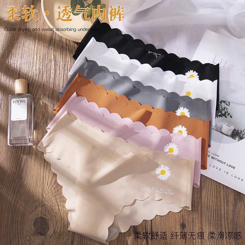 QUẦN LÓT NỮ❤️combo 10 chiếc❤️ Quần lót su hoa cúc 415 không viền mép