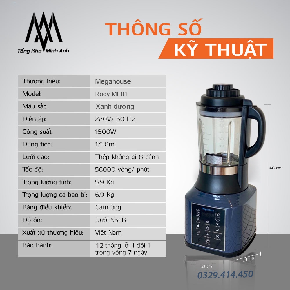 Máy làm sữa hạt MegaHouse - MáyXay Sinh Tố, Làm Sữa Hạt Siêu Mịn - Hàng Việt Nam chất lượng cao