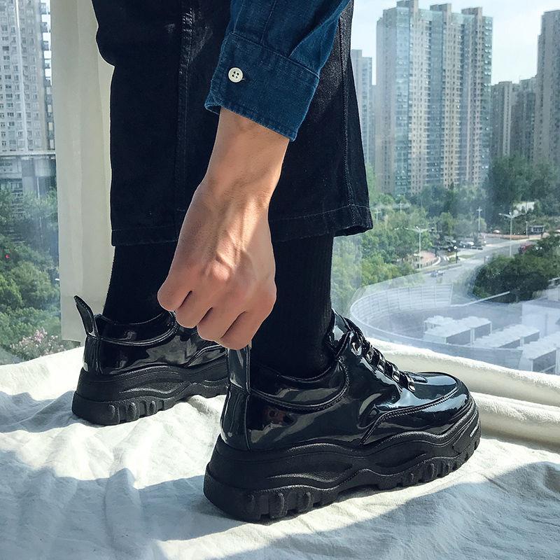 Giày Da Đế Dày Phong Cách Hàn Quốc Dành Cho Nam