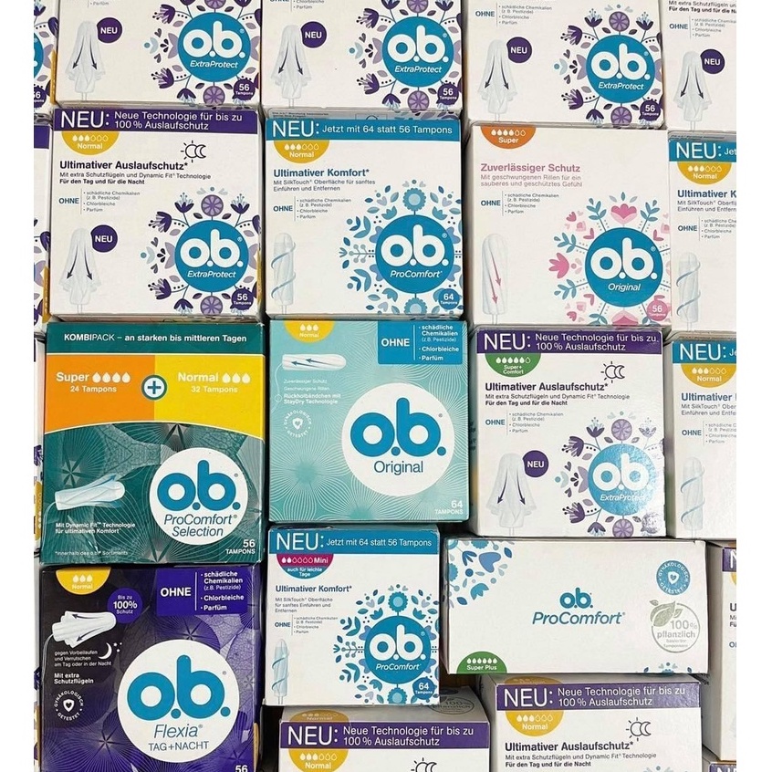 Băng vệ sinh dạng ống tampon OB ProComfort Mini 2 giọt 56 miếng / 64 miếng - Hàng nội địa Đức có bill NEW 2022