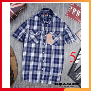 BIG SALE [ HÀNG VNXK ] Sơ mi nam ngắn tay kẻ caro phối túi - 2930