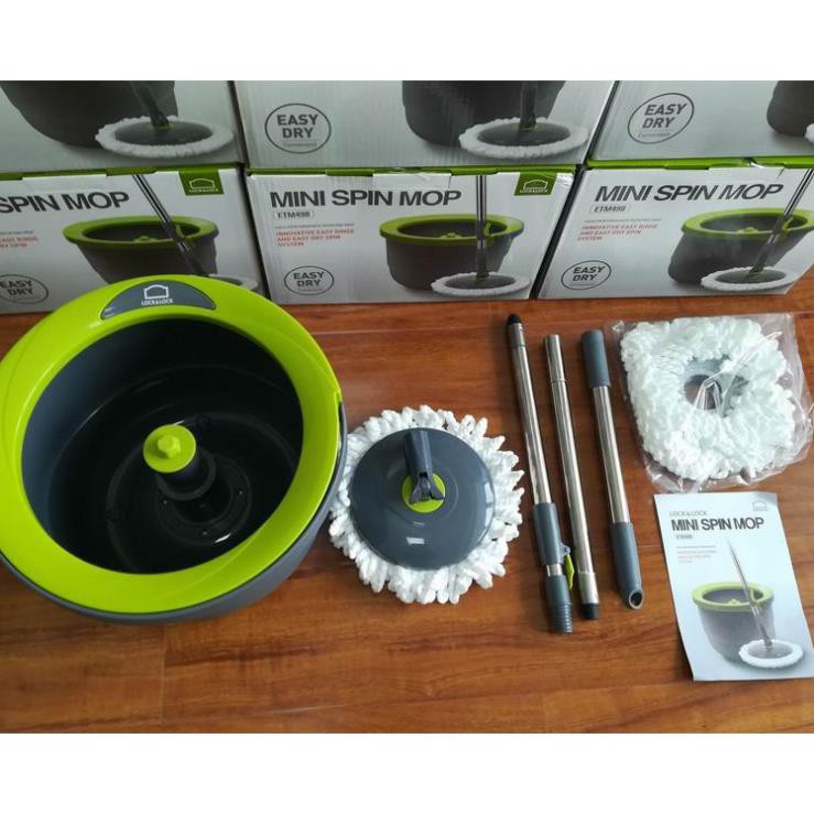 Bộ chổi Lock&amp; Lock. Cây lau nhà xoay tay mini Spin Mop Lock and Lock ETM498 - Sieuthigiadinh.2021