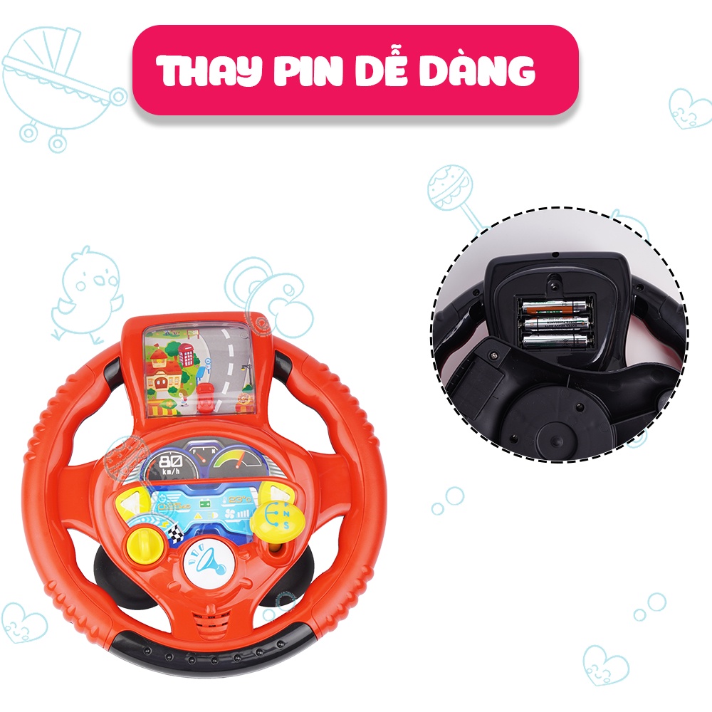 Vô lăng đồ chơi cho bé có màn hình điện tử Winfun 1080 - đồ chơi mô phỏng sinh động cho bé phát triển các giác quan