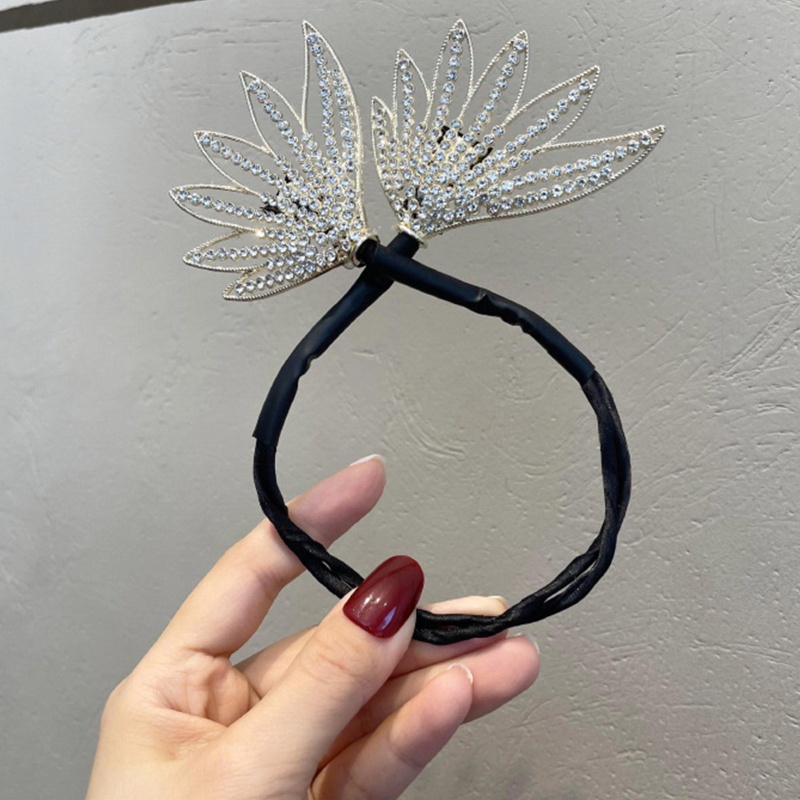 Kẹp Tóc Dạng Xoắn Đính Nơ Lấp Lánh Cho Nữ