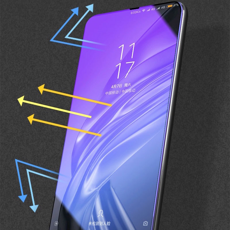Kính cường lực bảo vệ màn hình ánh sáng xanh cho Xiaomi Mi9 8 SE 6 6X Mi mix 3 2/2s max 2 Redmi K20 pro