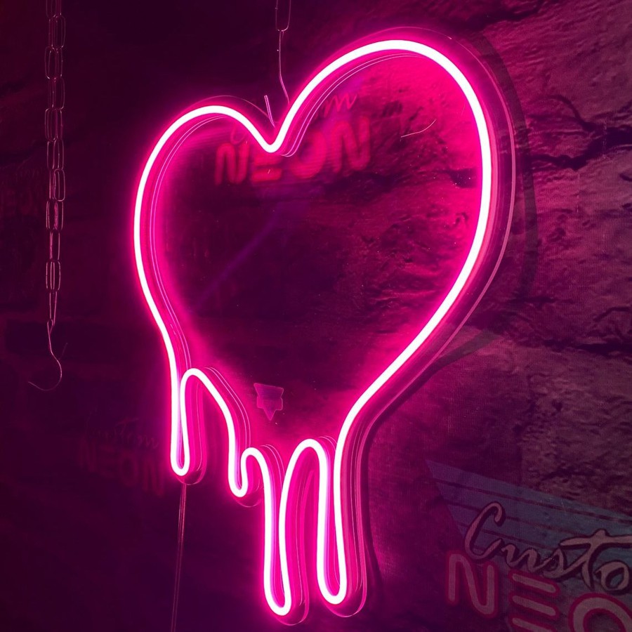 Đèn led neon sign Trái tim tan chảy, Thiết kế theo yêu cầu đa dạng màu sắc